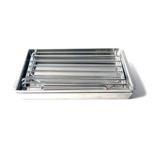KitchaPro Bacon Rack for Oven Nonstick - BONUS Recipe Book - BETTER Baking,  Roasting, Cooking & Grilling - 13 x 9.5 x 1 inches - Aluminum Quarter 1/4  Sheet Pan with Stainless Steel Wire Rack Set : : Home
